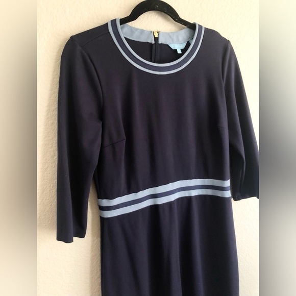 DRAPER JAMES Blue Presley Ponte 3/4 Sleeve Dress Medium - Picture 4 of 8